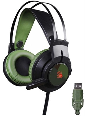 Наушники A4Tech Bloody J450 Black-Green 2898 - фото 6169