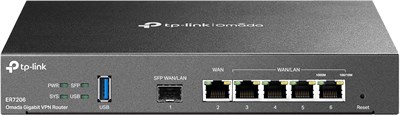 TP-Link ER7206 Многофункциональный профессиональный проводной гигабитный VPN-маршрутизатор с увеличенной пропускной способностью сети, межсетевым экраном SPI, встроенной системой балансировки нагрузки Omada SDN и защитой от молнии 1000033434