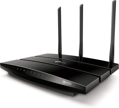 Двухдиапазонный Wi-Fi роутер TP-LINK AC1900: 1300 Мбит/с на частоте 5 ГГц + 600 Мбит/с на частоте 2,4 ГГц, 5 гигабитных портов, 1 порт USB 2.0, 3 внешние антенны + 1 внутренняя 1000033454