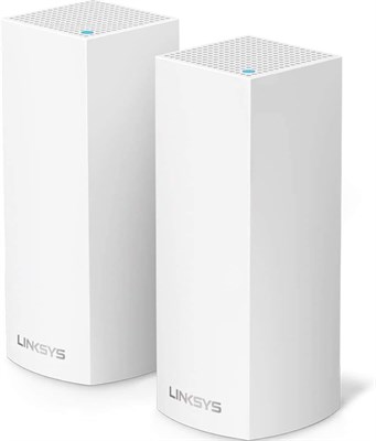 Linksys WHW0302 Velop Трехдиапазонная Mesh-система Wi-Fi для всего дома (маршрутизатор/расширитель Wi-Fi AC4400 для бесшовного покрытия до 4000 кв. футов, родительский контроль, комплект из 2 штук, белый) 1000033465