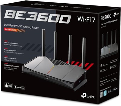Двухдиапазонный Wi-Fi роутер Archer BE3600 | Молниеносная скорость Wi-Fi для игр до 3600 Мбит/с | 2 порта 2.5G для повышения производительности игр | Непревзойденное ускорение игр в режиме Turbo - Archer GE230 1000033478