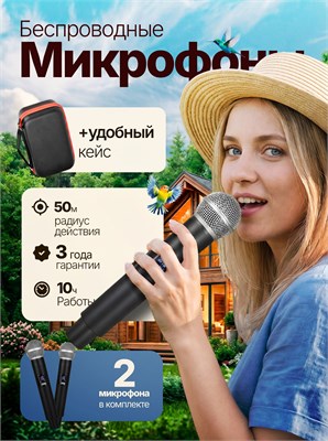 Два беспроводных микрофона DASDORRIO для караоке 1000033755