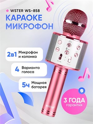 Микрофон WSTER предназначен для использования при выступлениях вживую, имеет ярко-розовый и пурпурный цвет 1000033876