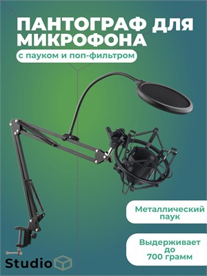 Черный студийный аксессуар для микрофона 1000033914