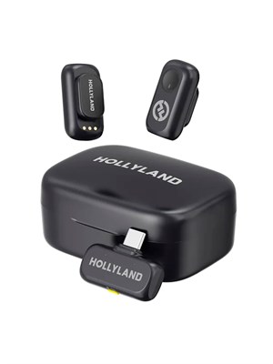Hollyland Lark A1 Duo - это беспроводная система, которая включает в себя 2 микрофона, приемник USB-C и зарядный кейс 1000034035