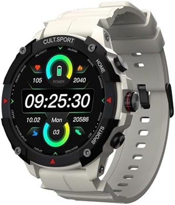 Смарт-часы CULTSPORT Ranger XR, 1,43-дюймовый AMOLED-дисплей, Bluetooth-звонки, яркость 850 нит, аккумулятор 420 мАч, отслеживание спортивных показателей и состояния здоровья. Ranger XR - бежево-белый (восстановленные) 1000034240
