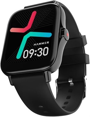 Смарт-часы HAMMER_Pulse 2.0, экран 1,69 дюйма, новейшие часы с Bluetooth и функцией звонков, отслеживание спортивной активности, водостойкость IP67, мониторинг уровня кислорода в крови — черные (восстановленные) 1000034281