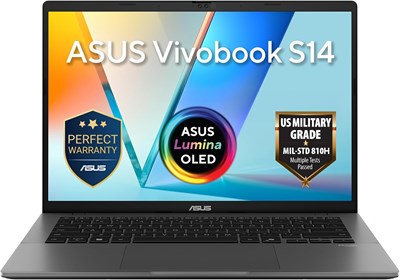 Ноутбук ASUS Vivobook S14 AI (матово-серый) | Snapdragon X X1 26 100, 14-дюймовый FHD-дисплей, 16 ГБ оперативной памяти LPDDR5X, 1 ТБ SSD, графический процессор Qualcomm Adreno, нейронный процессор Qualcomm Hexagon до 45 TOPS, Windows 11 [S3407QA-SF044W] 1000034705