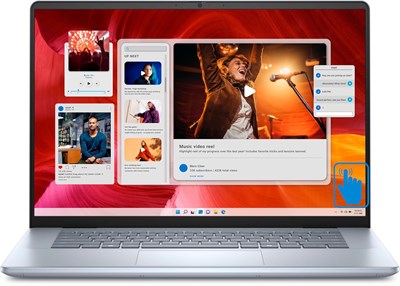 Ноутбук Dell Inspiron Plus 16 для дома и бизнеса (Intel Ultra 9-185H 16-ядерный, 16 ГБ LPDDR5X 6400 МГц ОЗУ, 2 ТБ PCIe SSD, Intel Arc, 16-дюймовый сенсорный экран UXGA 60 Гц (1920x1200), сканер отпечатков пальцев, Wi-Fi, Windows 11 Pro) 1000034717
