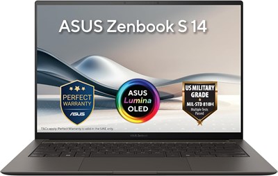 Ноутбук ASUS Zenbook S 14 UX5406AA-QJ246W | Процессор Intel Core Ultra 7 355 | 32 ГБ ОЗУ | 1 ТБ SSD 4.0 | 14-дюймовый сенсорный OLED-экран 3K 120 Гц | Графика Intel® | Windows 11 Home | Английская/арабская клавиатура | Белый 1000034725