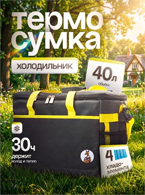 Сумка-термос объемом 40 литров в комплекте с 4 хладоэлементами 1000034385