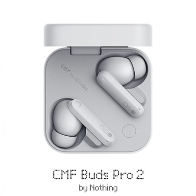 Наушники CMF Buds Pro 2 - это беспроводные наушники в серебристом цвете, которые носятся в ушной раковине 1000034819
