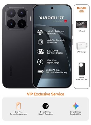 Xiaomi 17T Dual SIM 5G Black 12GB RAM 256GB - Global Version 1000035224