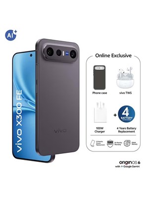 vivo X300 FE 5G Dual SIM Black 12GB RAM 256GB With Exclusive vivo Air Buds 3 & 24 Month Warranty + 1 Year Screen Replacement - Middle East Version 1000034752