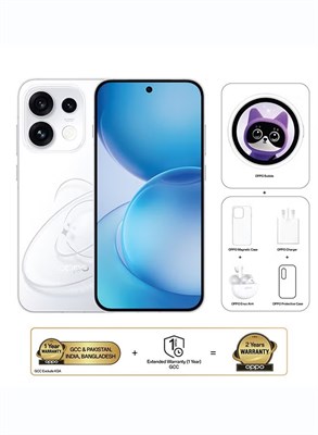 OPPO Reno16 Pro AI Phone Dual SIM 5G Pop White 12GB RAM 512GB с OPPO Bubble + OPPO Enco Air4 + OPPO Magnetic Case - глобальная версия 1000035375