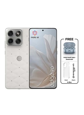 Motorola Edge 70 Dual SIM 5G Collections by Swarovski 12GB RAM 512GB PANTONE Cloud Dancer with Free Moto Buds - Middle East Version 1000035399