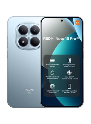 Xiaomi Redmi Note 15 Pro Dual SIM 5G Glacier Blue 8GB RAM 256GB - глобальная версия 1000035440