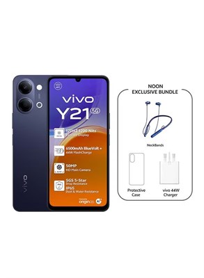 vivo Y21 AI 5G Dual SIM Black 4GB RAM 128GB With Exclusive Shelband (The Charger and Case Inside the Phone Box) - Middle East Version 1000035447