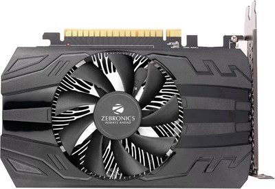 Видеокарта ZEBRONICS GTX1050TI-4GD5 с видеовыходами HDMI, DVI и VGA, 4 ГБ оперативной памяти GDDR3 1000036404