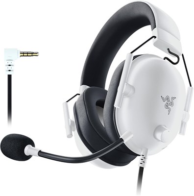 Игровая гарнитура Razer BlackShark V2 X: объемный звук 7.1 - 50-мм динамики - амбушюры из пены с эффектом памяти - для ПК, Mac, PS4, PS5, Switch, Xbox One, Xbox Series X|S, мобильных устройств - аудиоразъем 3,5 мм - белая 1000036610