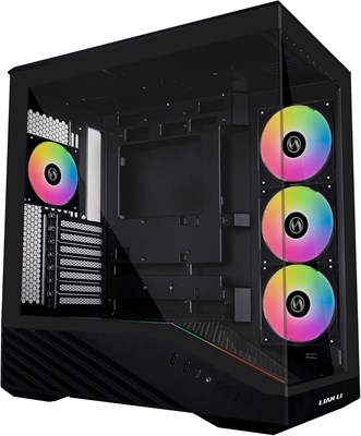 Корпус Lian Li V100 Mid Tower – черный, поддержка ATX, сетчатая передняя панель, закаленное стекло, USB-C, боковая панель, снимаемая без инструментов 1000036703
