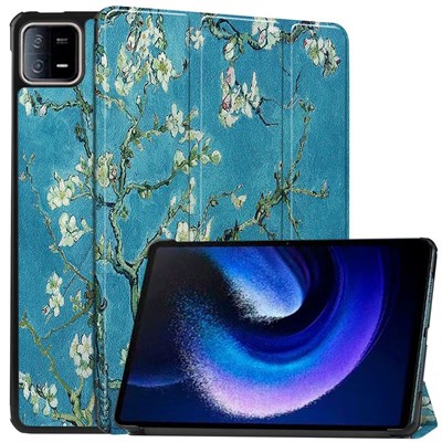 Чехол для планшета Xiaomi Pad 6/Pad 6 Pro/Ксиаоми Пад 6 2023 года, размером 11 дюймов, с функцией Smart Cover и магнитным креплением, украшенный изображением цветущей сакуры 1000037041