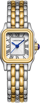 Женские аналоговые кварцевые часы CHEETAH с винтажным браслетом, прямоугольным корпусом, циферблатом с римскими цифрами, водонепроницаемые, для женщин и девушек 1000037199