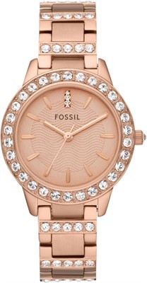 Женские часы Fossil Jesse с кристаллами и регулируемым браслетом из нержавеющей стали 1000037202