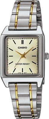 Женские наручные часы Casio с бежевым циферблатом и ремешком из нержавеющей стали - LTP-V007SG-9EUDF 1000037224
