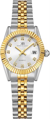 Женские аналоговые часы Kenneth Scott с белым циферблатом - K22536-TBTW 1000037237