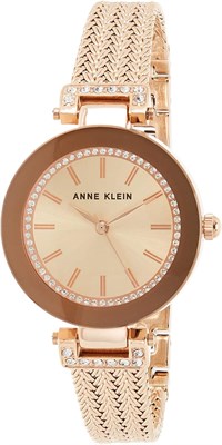 Женские часы Anne Klein Premium с браслетом из сетчатой ​​ткани, украшенным кристаллами 1000037259