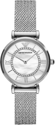 Женские аналоговые часы Emporio Armani с перламутровым циферблатом и корпусом из нержавеющей стали - AR11319, серебристый цвет 1000037305