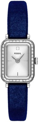 Женские аналоговые наручные часы Fossil ES5436 Raquel, размер корпуса 18 мм, цвет серебристый/бархатно-синий 1000037363