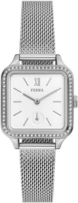 Женские наручные часы Fossil Colleen с тремя стрелками и сетчатым ремешком из нержавеющей стали, бело-серебристые 1000037409