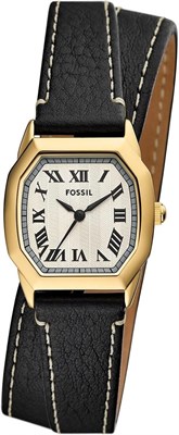 Женские аналоговые наручные часы Fossil ES5404 Harlow с тремя стрелками и кожаным ремешком, диаметр корпуса 27 мм, золотисто-черные 1000037472