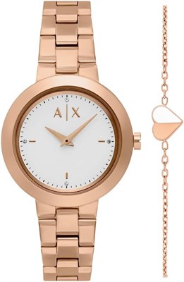 Женские аналоговые наручные часы Armani Exchange AX7175SET Jackie, размер корпуса 36 мм, цвет розовое золото 1000037504