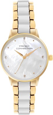Женские аналоговые наручные часы French Connection FCB10GM, корпус 32 мм, белый/бело-желтый 1000037521