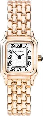 Женские кварцевые часы Sekonda Monica с римскими цифрами, аналоговым дисплеем и ремешком из сплава 20 мм, белые 1000037548