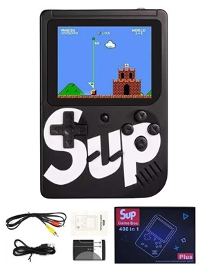 Портативная игровая консоль SUP с 400 классическими ретро-играми, 3-дюймовым цветным экраном, перезаряжаемой батареей, компактное игровое устройство для детей и взрослых | Черный 1000039741