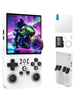 HIPOP R36MAX — портативная игровая консоль в стиле ретро с 4-дюймовым IPS HD-дисплеем — портативная игровая консоль на базе Linux с 64 ГБ встроенных игр, перезаряжаемой батареей 4000 мАч, классическим аркадным эмулятором, карманный игровой плеер для детей 1000039750