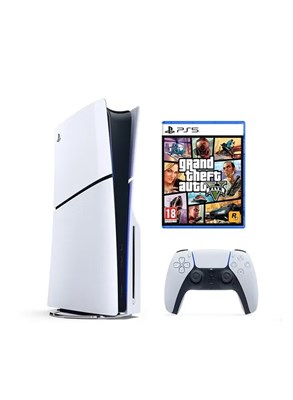 Консоль Sony PlayStation 5 Slim (международная версия) с контроллером и игрой Grand Theft Auto V — новая модель 2023 года 1000039821