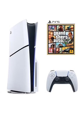 Игровая консоль Sony PlayStation 5 Slim Disc с дополнительным контроллером Grand Theft Auto V 1000039838