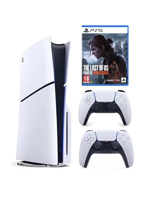 Sony PlayStation 5 Disc Slim Console с дополнительным белым контроллером и игрой The Last of Us Part 2 Remastered 1000039855