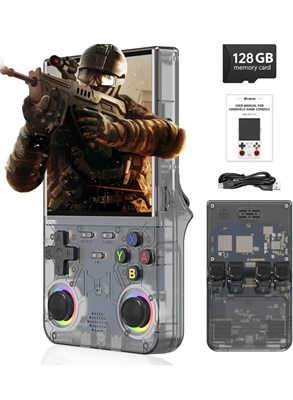 Игровая консоль ZONBON R36 Ultra Retro Handheld, 4-дюймовый IPS HD-дисплей с разрешением 720x720, более 20000 предустановленных игр, Linux Open Source, Wi-Fi, два джойстика, портативный дорожный подарок для геймеров и взрослых (черный) 1000040093