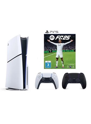 Sony PlayStation 5 Disc Slim Console с дополнительным черным контроллером и FC 25 1000040119