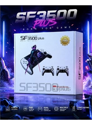 Портативная ретро-игровая консоль BlueFire SF3500 Plus с 5-дюймовым HD IPS-дисплеем, двумя аналоговыми джойстиками, более чем 10000 встроенными классическими играми, 64 ГБ памяти, ТВ-выходом, перезаряжаемой батареей 3000 мАч, многопользовательская игровая 1000040145