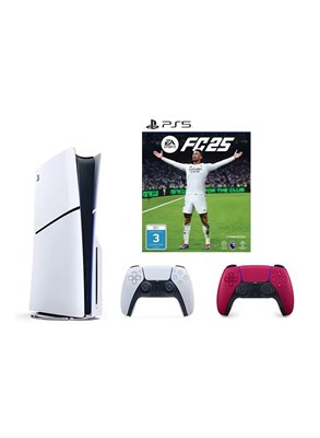 Sony PlayStation 5 Disc Slim Console с дополнительным красным контроллером и FC 25 1000040147