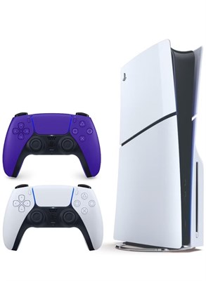 Игровая консоль Sony PlayStation 5 Slim Disc с дополнительным беспроводным контроллером — фиолетовая. 1000040182