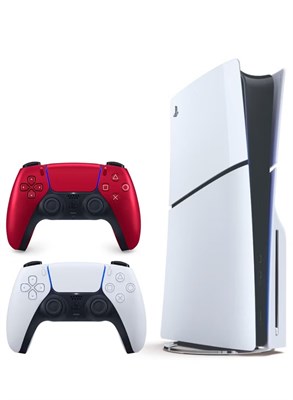 Игровая консоль Sony PlayStation 5 Slim Disc с дополнительным беспроводным контроллером — вулканический красный. 1000040183