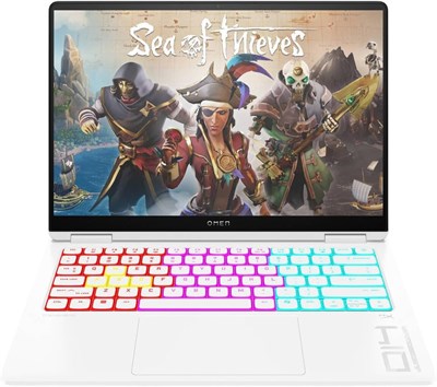 Ноутбук HP OMEN Transcend 14-fb1047nr, 14-дюймовый 3K OLED-дисплей, процессор Intel Core Ultra 7, 16 ГБ ОЗУ, SSD-накопитель 1 ТБ, графический процессор NVIDIA GeForce RTX 5060, английская клавиатура, Windows 11, цвет «керамический белый» 1000040189